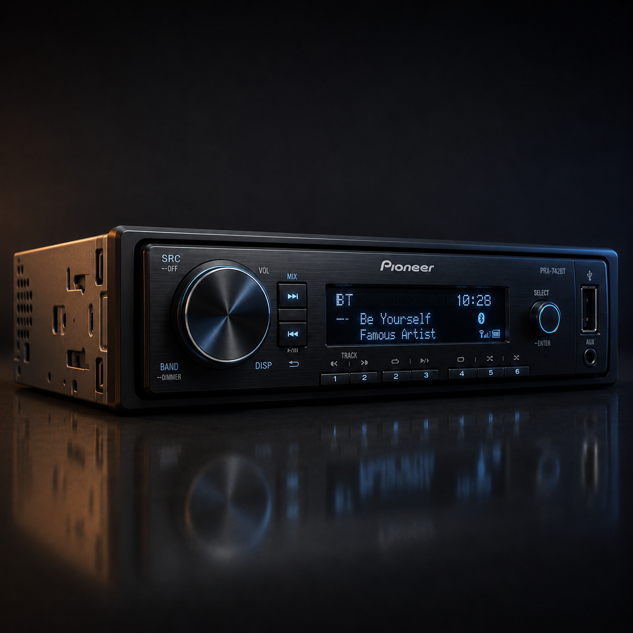 Pioneer PRX-742BT Single-DIN Bluetooth Digital Media Receiver - Refurbished