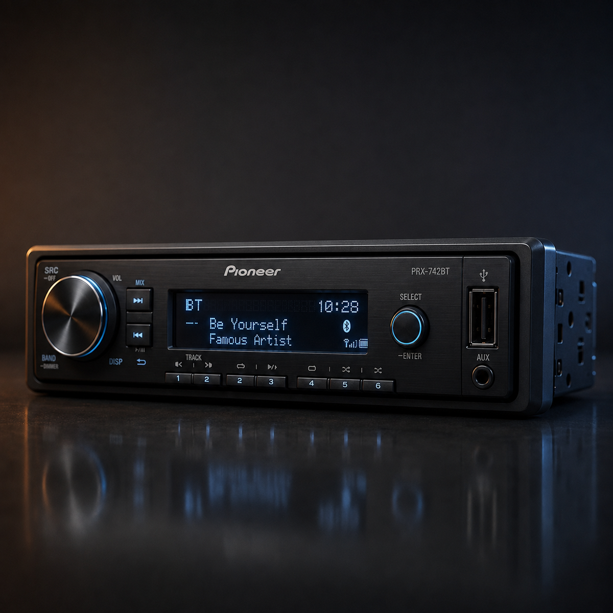 Pioneer PRX-742BT Single-DIN Bluetooth Digital Media Receiver - Refurbished