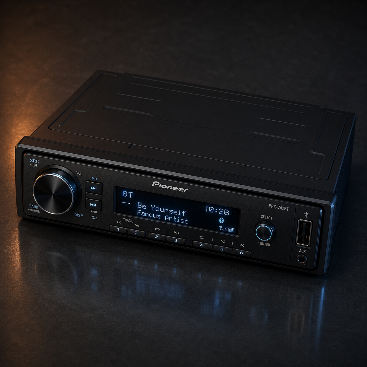 Pioneer PRX-742BT Single-DIN Bluetooth Digital Media Receiver - Refurbished