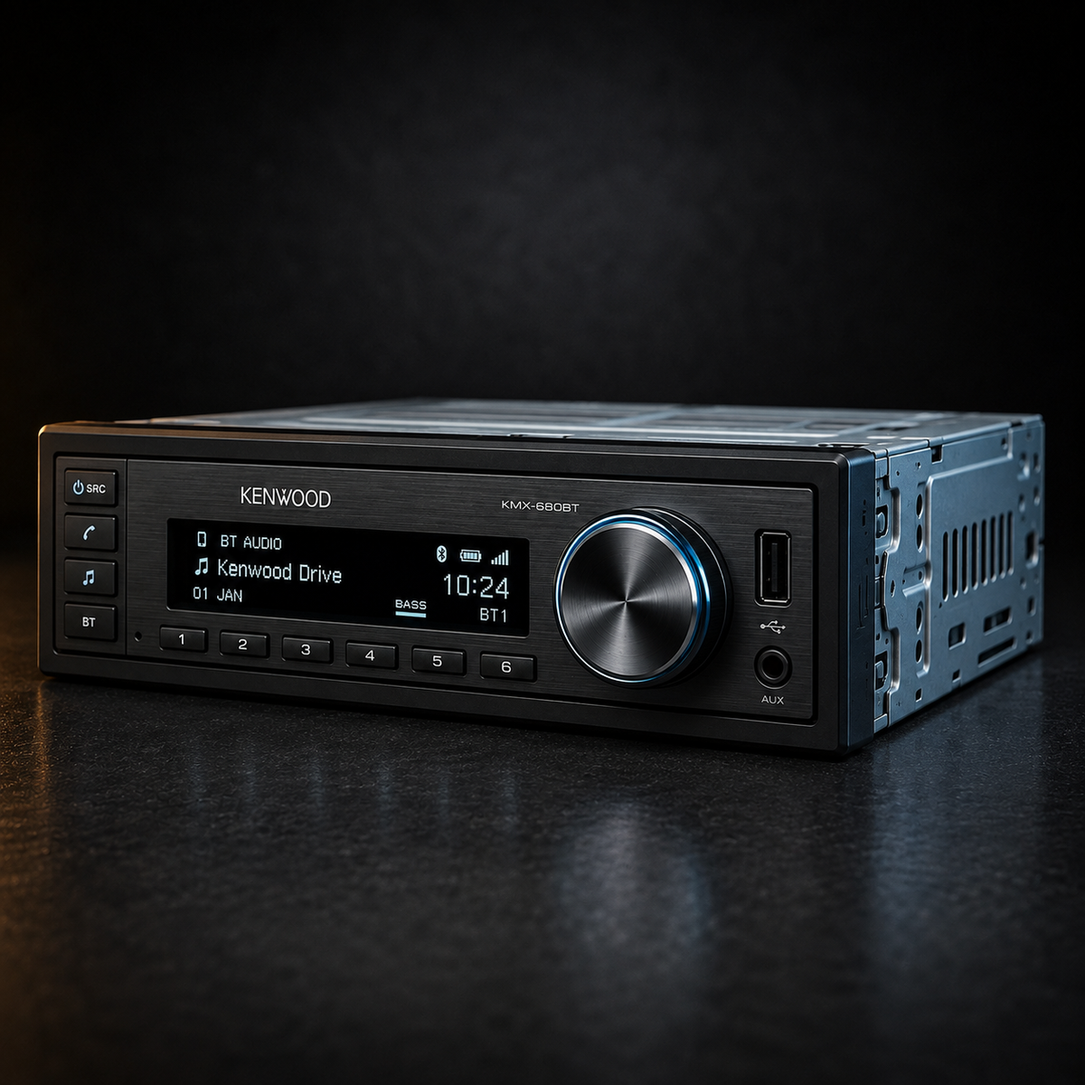 Kenwood KMX-680BT Single-DIN Bluetooth Digital Media Receiver - Refurbished