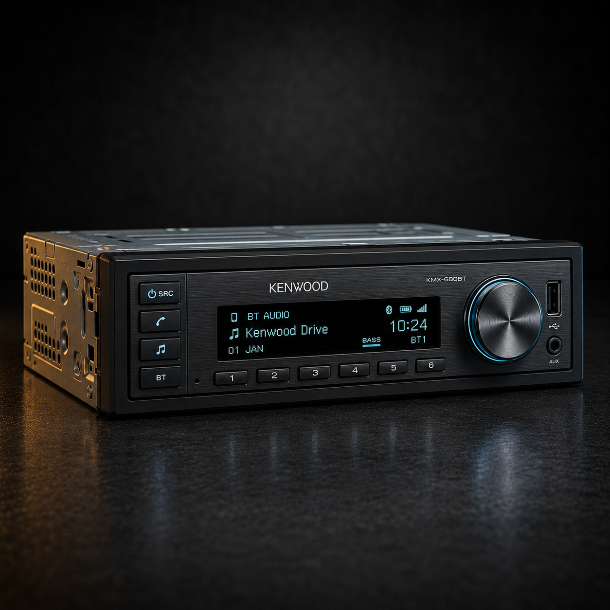 Kenwood KMX-680BT Single-DIN Bluetooth Digital Media Receiver - Refurbished