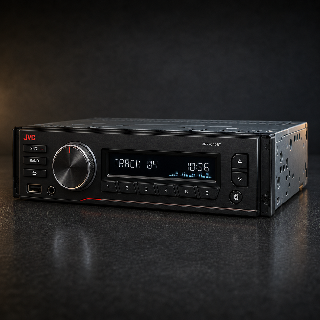 JVC JRX-640BT Single-DIN Bluetooth Digital Media Receiver - Refurbished