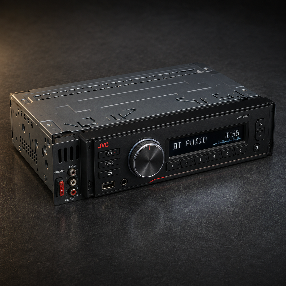 JVC JRX-640BT Single-DIN Bluetooth Digital Media Receiver - Refurbished