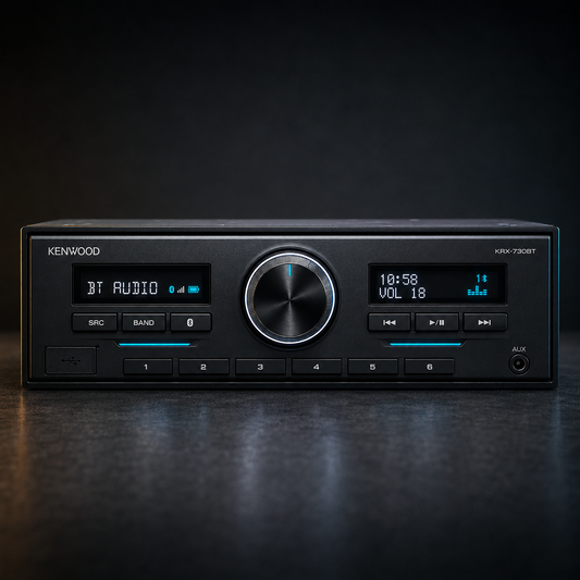 Kenwood KRX-730BT Single-DIN Bluetooth Digital Media Receiver - Refurbished