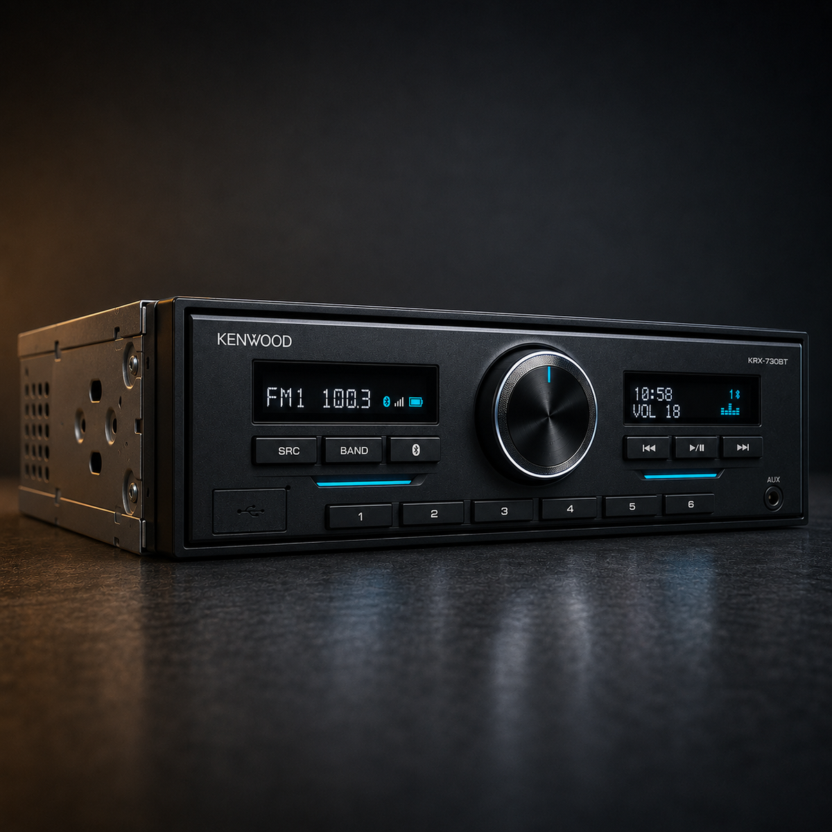 Kenwood KRX-730BT Single-DIN Bluetooth Digital Media Receiver - Refurbished