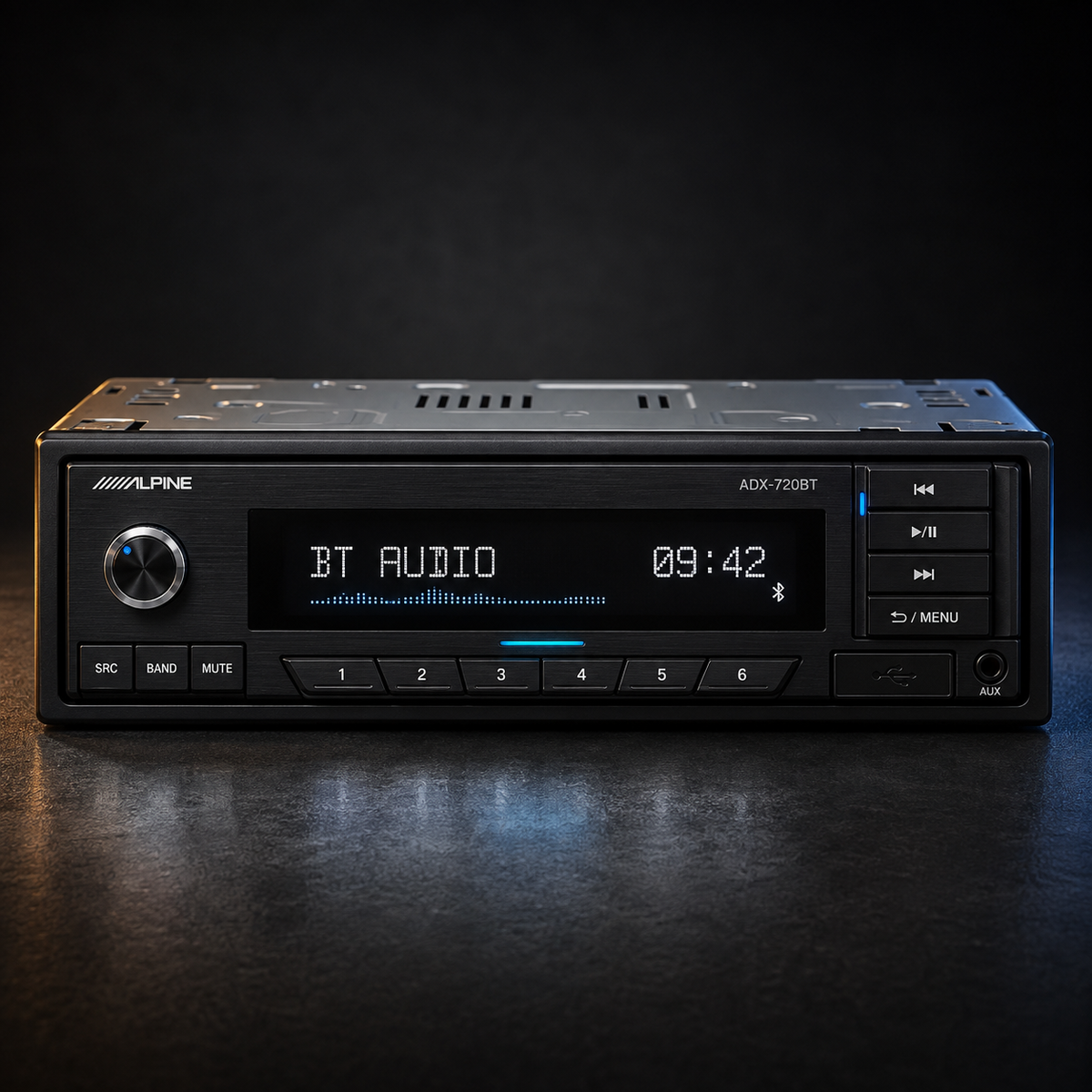 Alpine ADX-720BT Single-DIN Bluetooth Digital Media Receiver - Refurbished