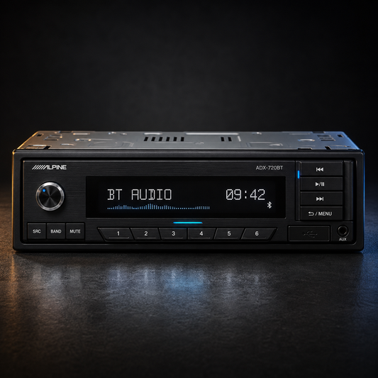 Alpine ADX-720BT Single-DIN Bluetooth Digital Media Receiver - Refurbished