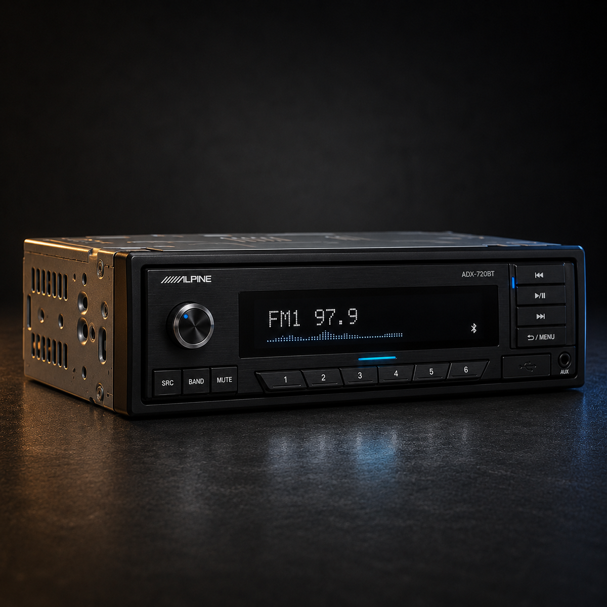 Alpine ADX-720BT Single-DIN Bluetooth Digital Media Receiver - Refurbished