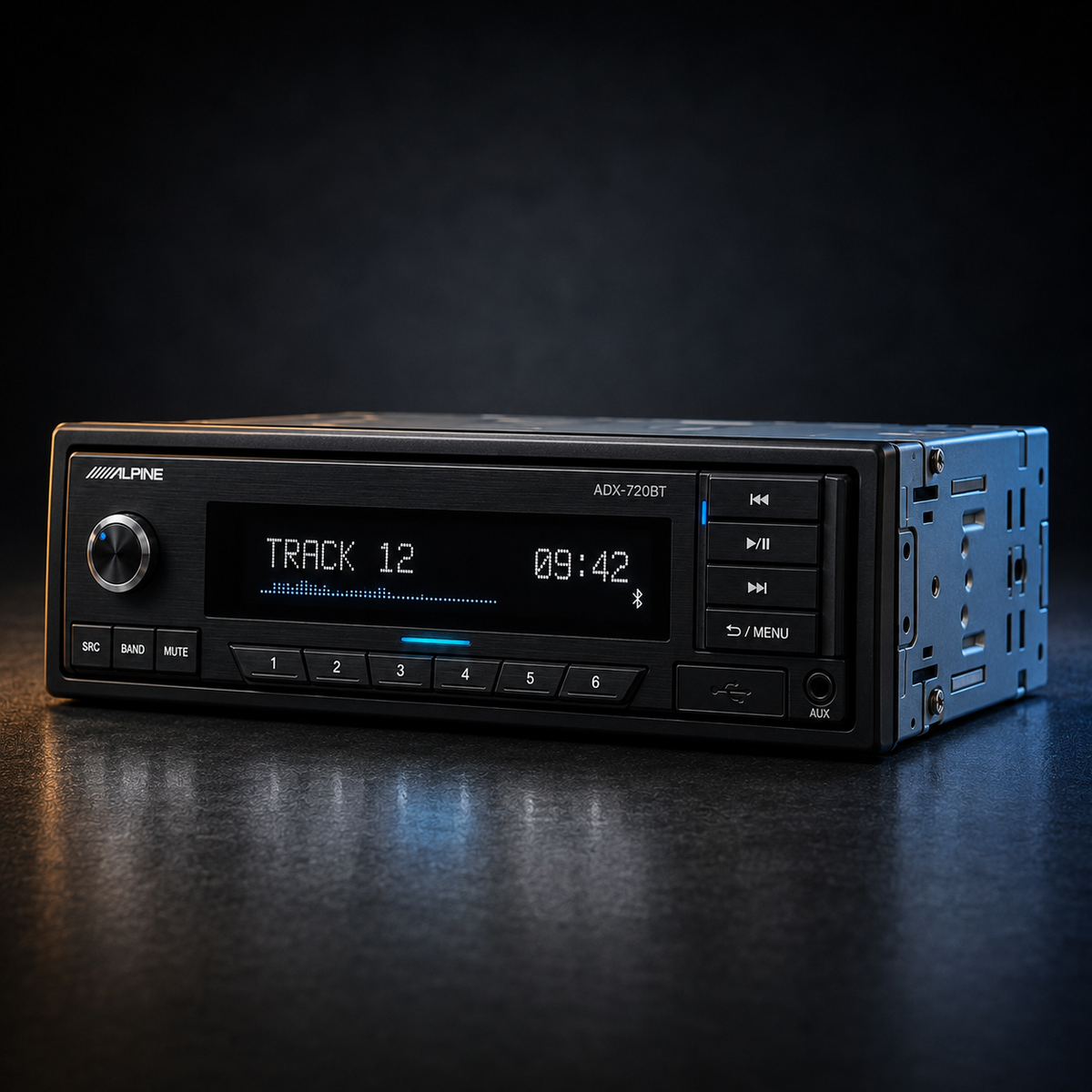 Alpine ADX-720BT Single-DIN Bluetooth Digital Media Receiver - Refurbished