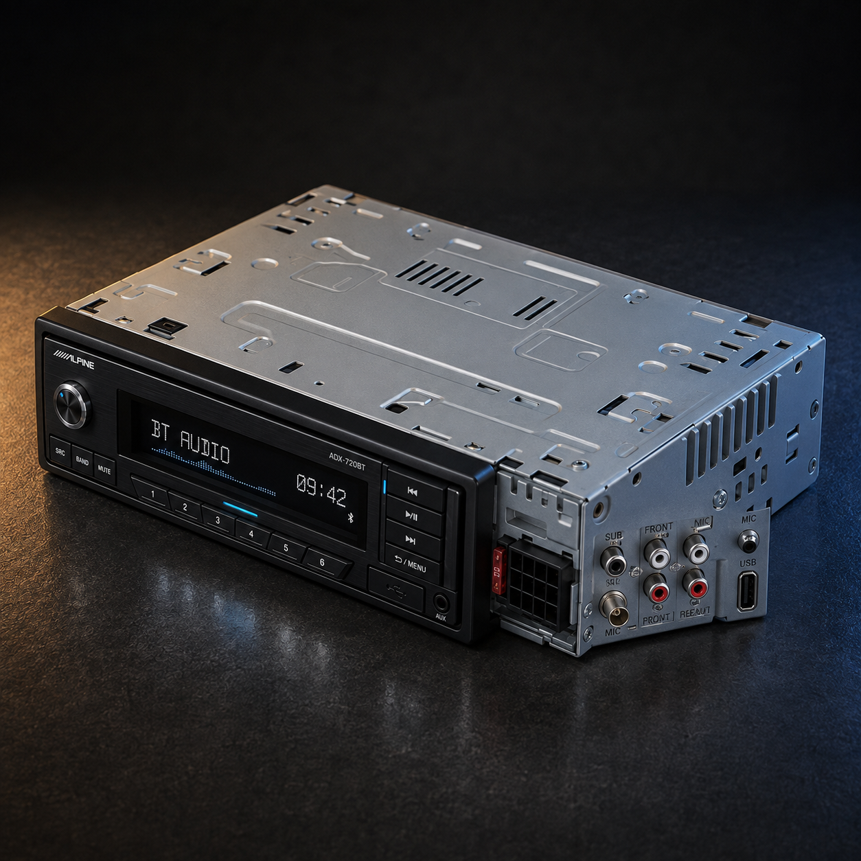 Alpine ADX-720BT Single-DIN Bluetooth Digital Media Receiver - Refurbished