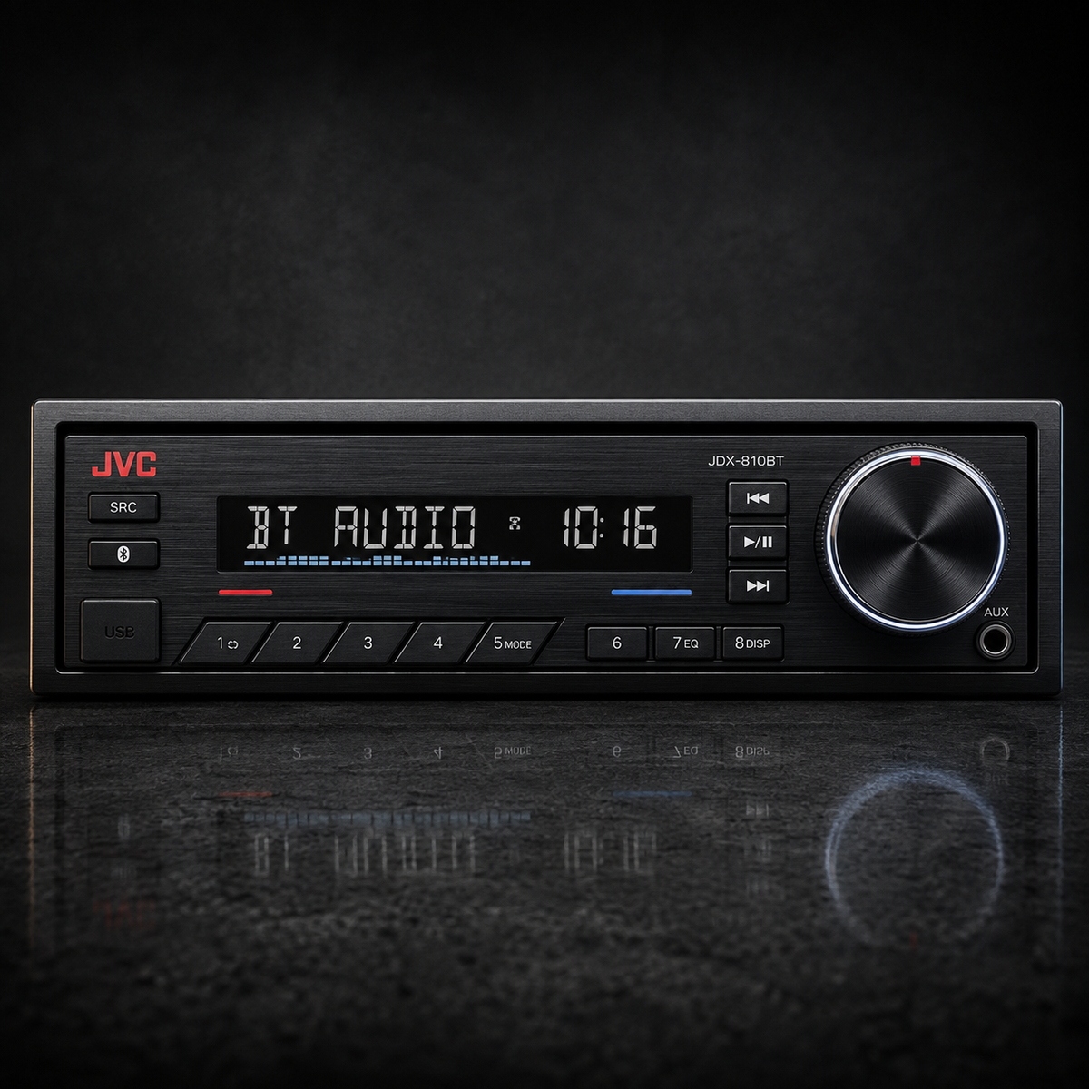 JVC JDX-810BT Single-DIN Bluetooth Digital Media Receiver - Refurbished